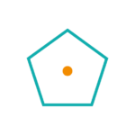 Image of a 5-sided shape with an orange dot in the middle representing the support pillar