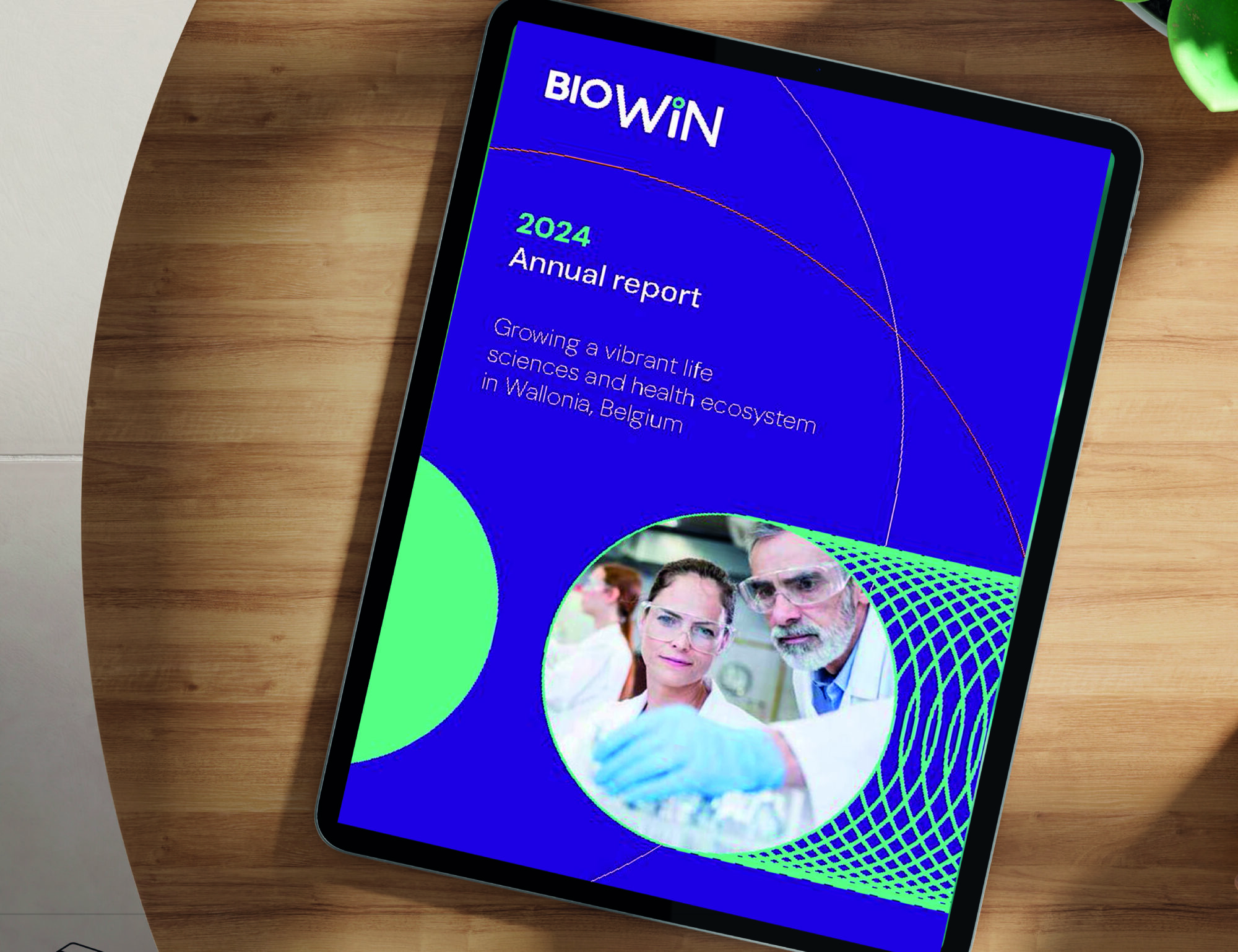 An example of an annual report on a tablet