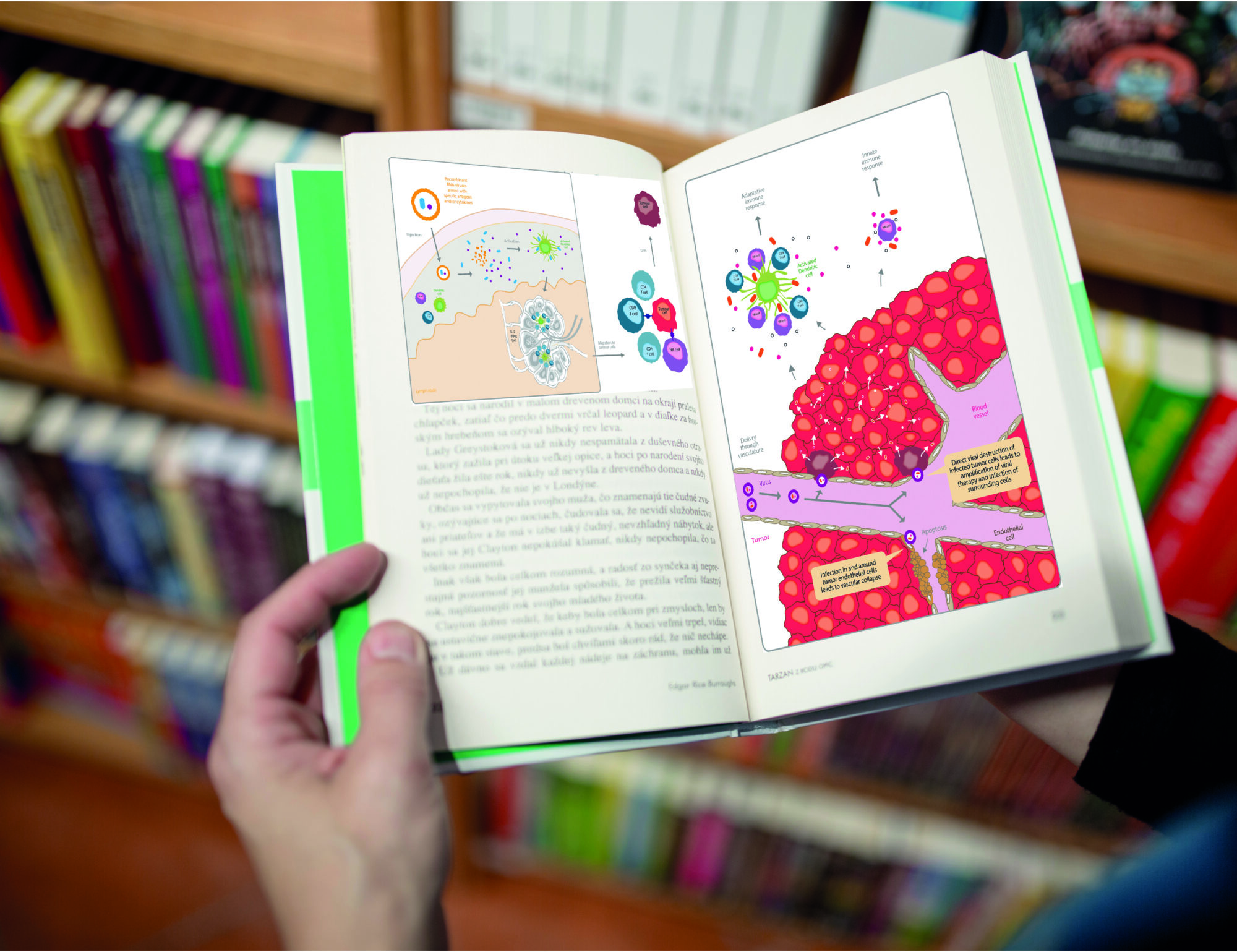 An example of science illustration on a book