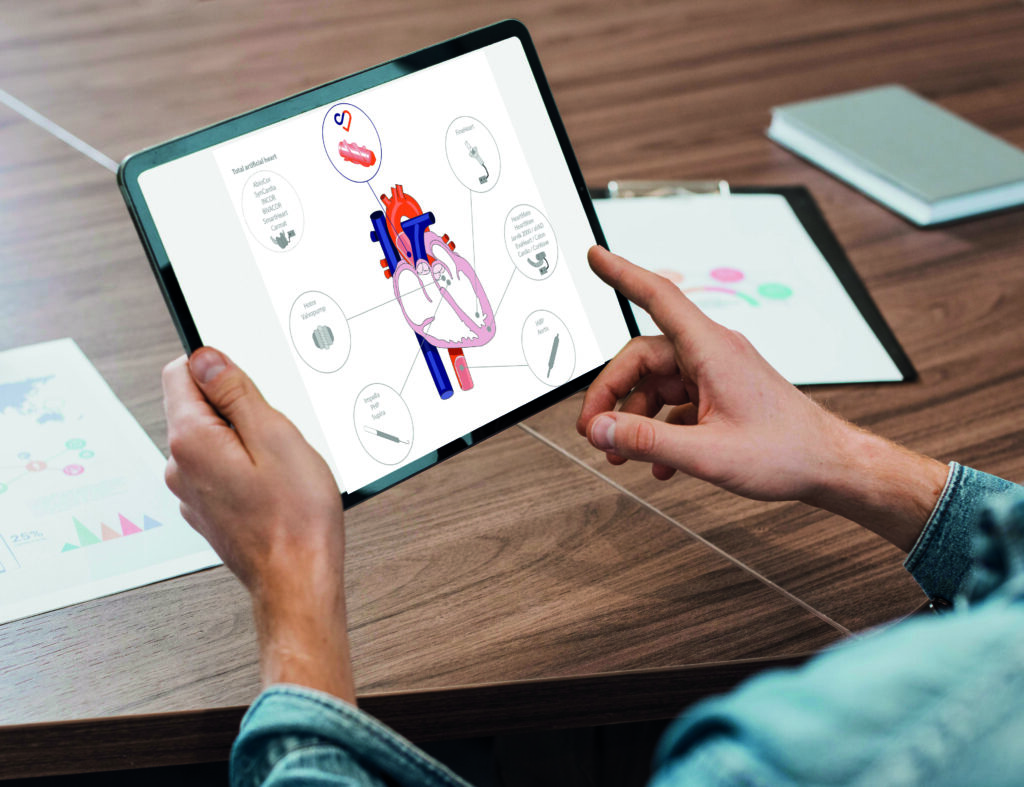 An example of science illustration on a tablet